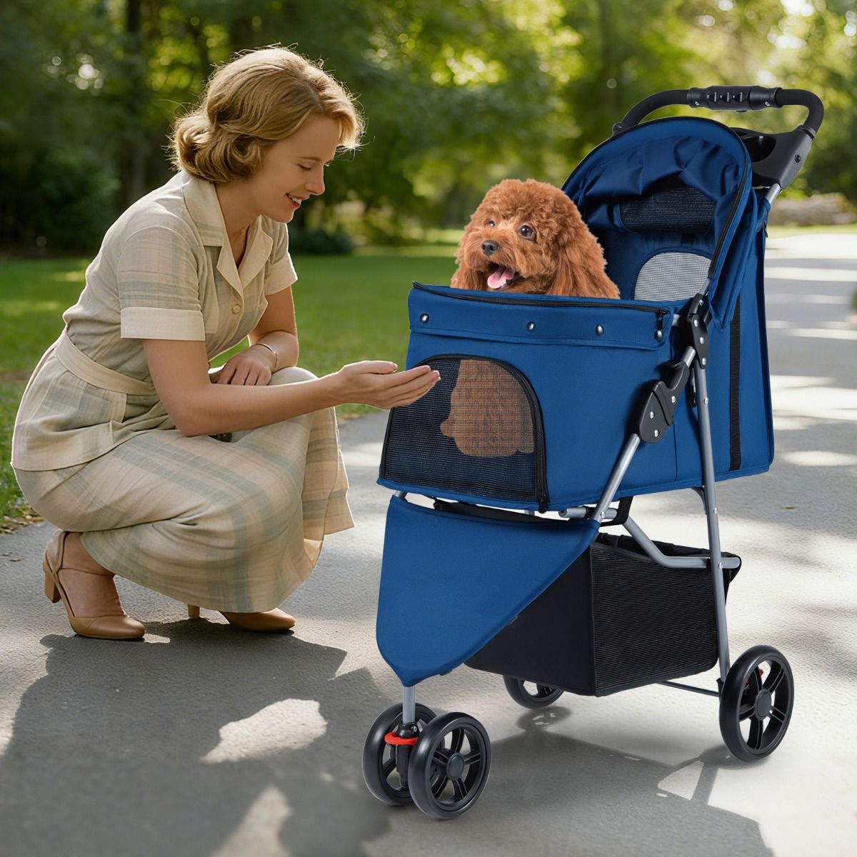 Coast Opvouwbare Huisdierenwagen - verstelbare zonnekap - wasbare bekleding - donkerbkauw
