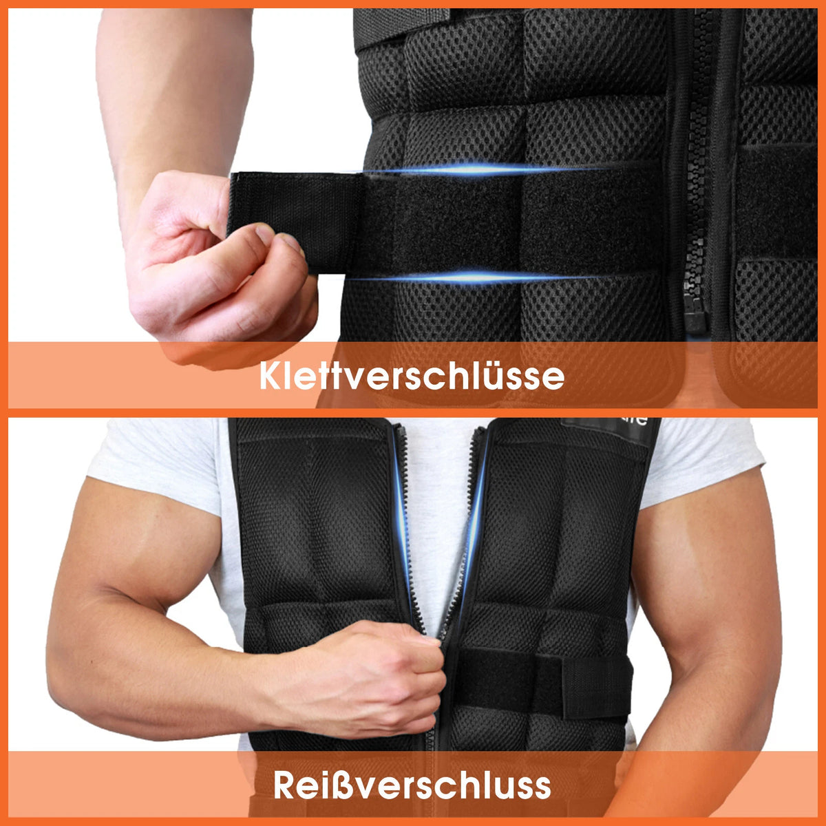 DH FitLife Verstelbaar Gewichtvest - 1 tot 20 kg - 38 Uitneembare Gewichtsblokken - 48 x 62 cm - Zwart