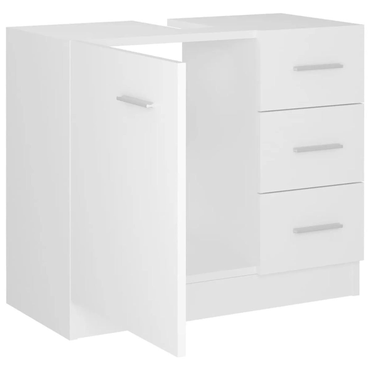 vidaXL Wastafeleubel en Badkamermeubel 63x30x54 cm – Wit – Houtcomposiet