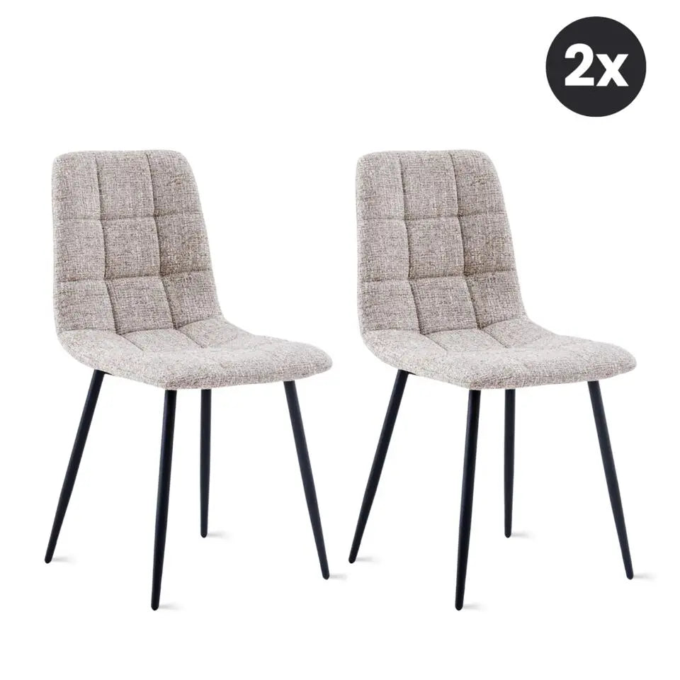 HomeMixx 2x Eetkamerstoel Yerevan – Dune (Beige) – Set van 2
