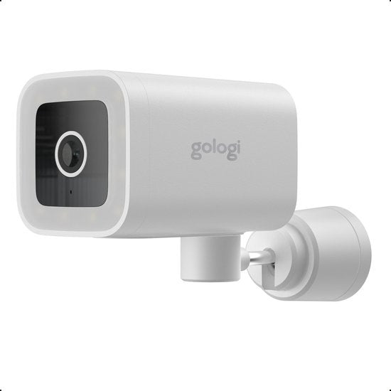 Gologi Premium Outdoorcamera - Buitencamera met Nachtzicht - Beveiligingscamera - Security Camera - 4MP - IP Camera - Geluid en Bewegingsdetectie - Met Kabel - Met Wifi en App - Wit