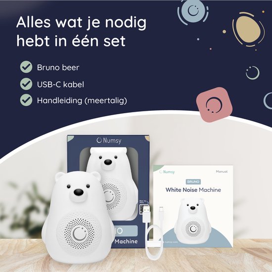 Numsy Bruno White Noise Machine Baby - Witte Ruis Apparaat - 2025