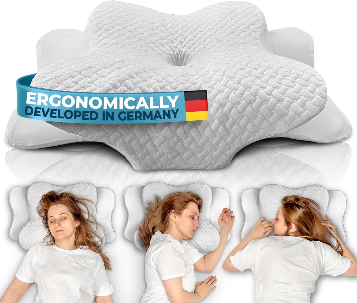 Glückstoff Ergonomisch hoofdkussen van traagschuim - Ergo - Wit
