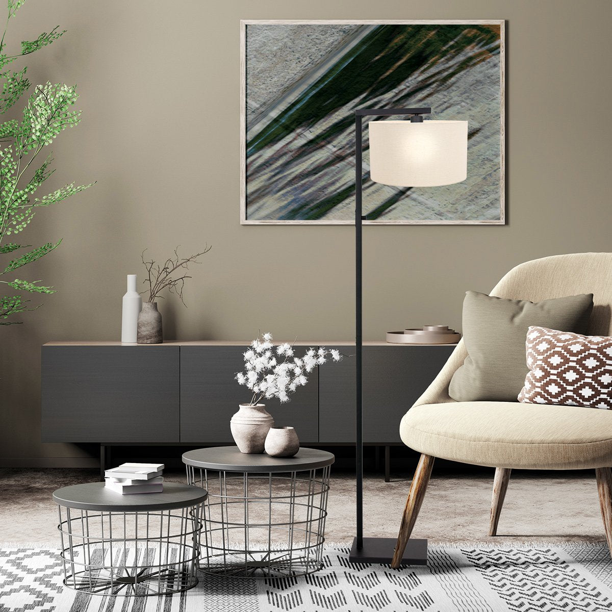 Steinhauer vloerlamp Stang - zwart - metaal - 2997ZW