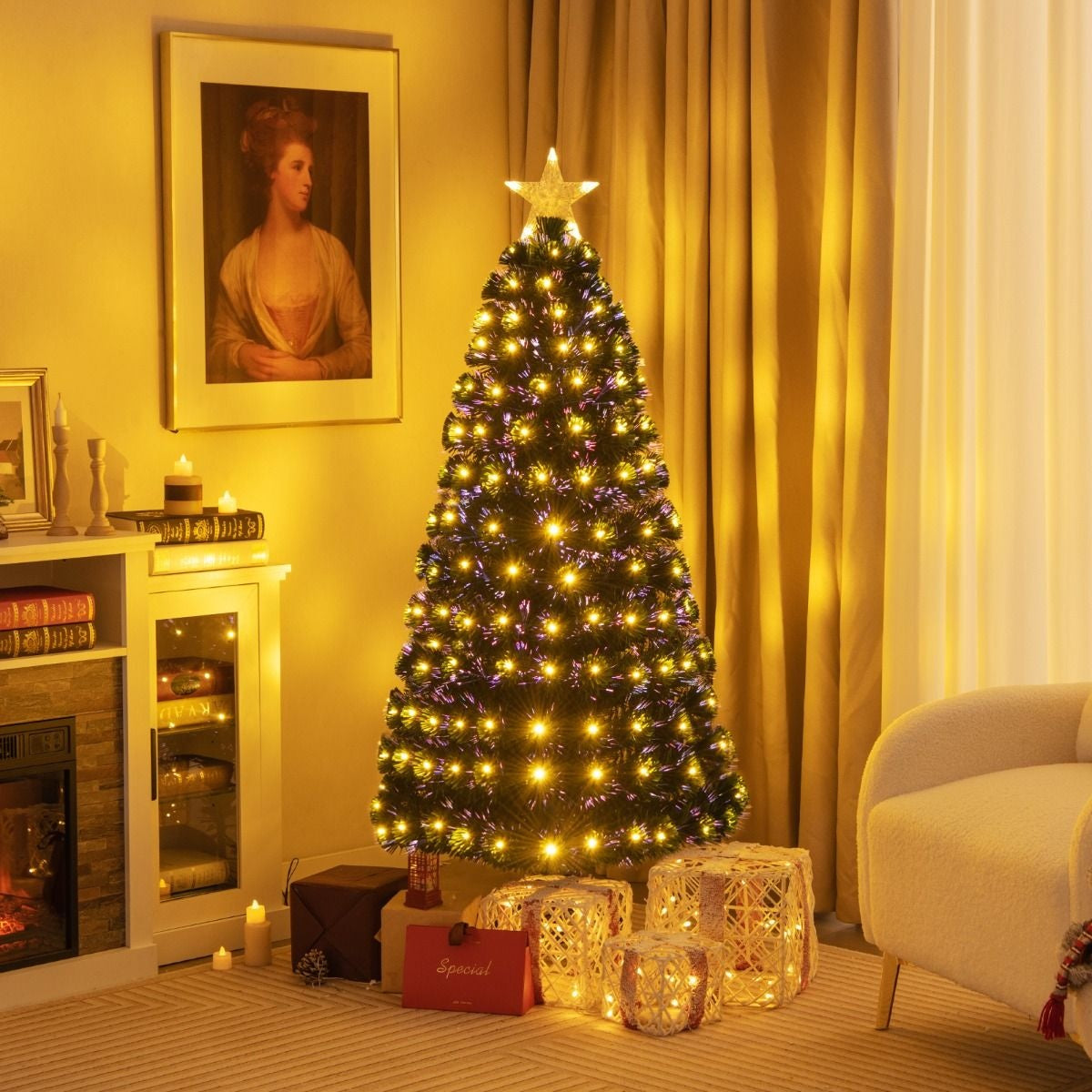Coast Kunstkerstboom met Warm Witte LED-lampjes en Verlichte Ster - 150cm