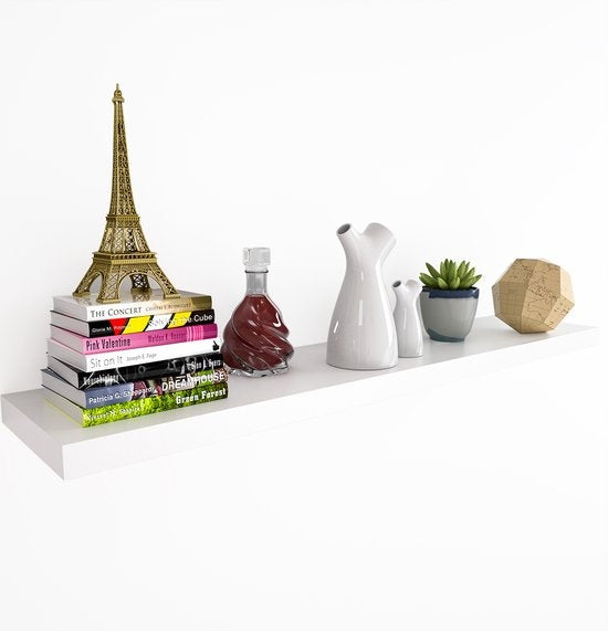 Casaria Wandplank – 2 St. 90 cm 15kg Belastbaar – Wit mat