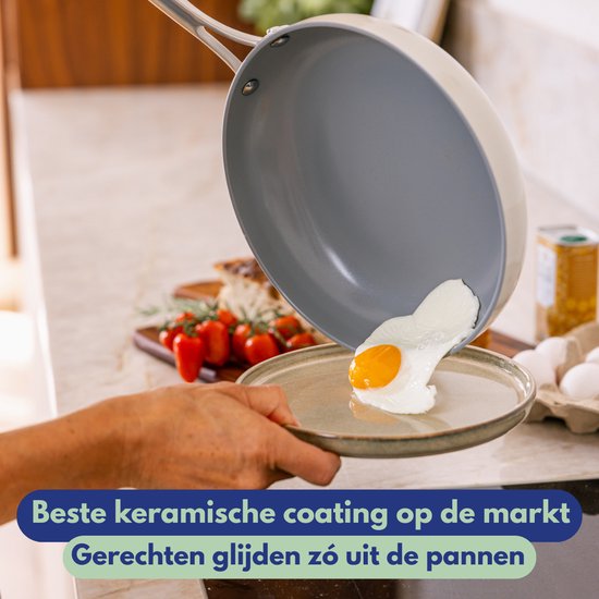 Safecourt 7-delige pannen set - PFAS & PTFE vrij - Non-Stick & gemakkelijk schoon - Inductie, Elektrisch, Keramisch & Gas