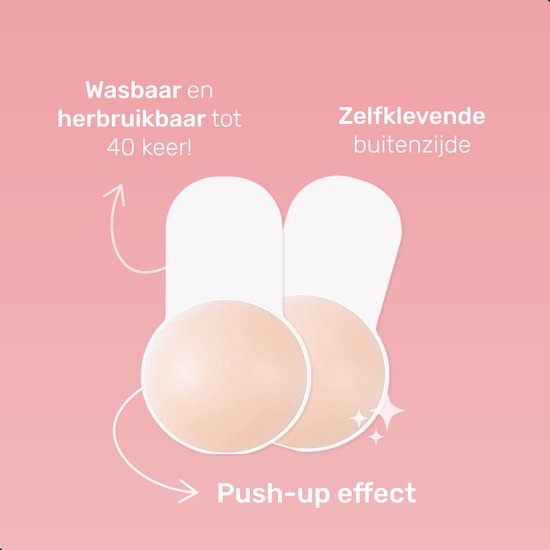 Soft & Silky Push up - Nipple Covers - BH pads - Dames vullingen - Ademend - Waterbestendig - Plak - Tepel - Plakkers - Stickers - Boob Tape