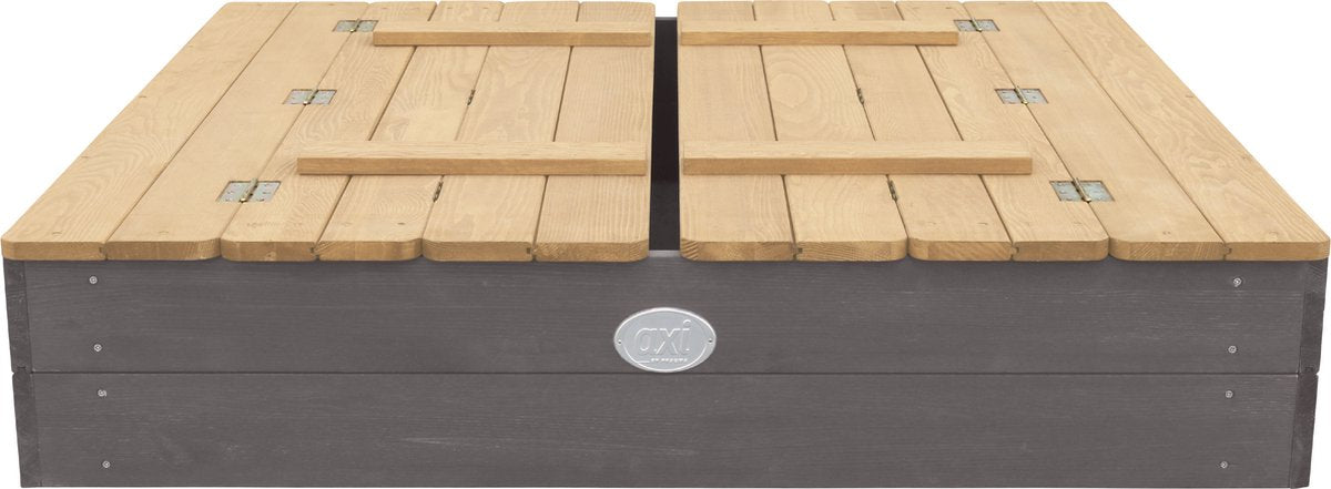 AXI Ella Houten Zandbak 100 x 95 x 20 cm - Grijs/Bruin - Met Deksel en 2 Zitbankjes - FSC Hemlock Hout