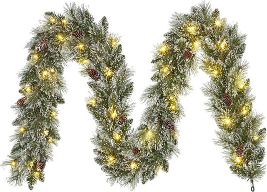 Black Box Trees Vandans Guirlande met LED Verlichting - L270 cm - Groen Frosted