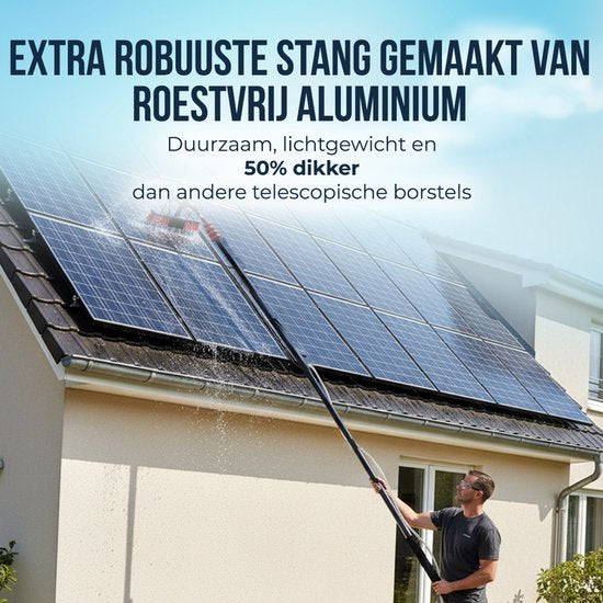 Aqualita® Telescopische Wasborstel 9M - Telescoopsteel Ramenwassen - Ramenwasser Telescopisch - Raamwisser met Telescoopsteel - Schrobber - Autowassen - Zonnepanelen Reiniger - Boeiboorden - Overkapping - Serre - Glazenwasserset - Zeepdispenser