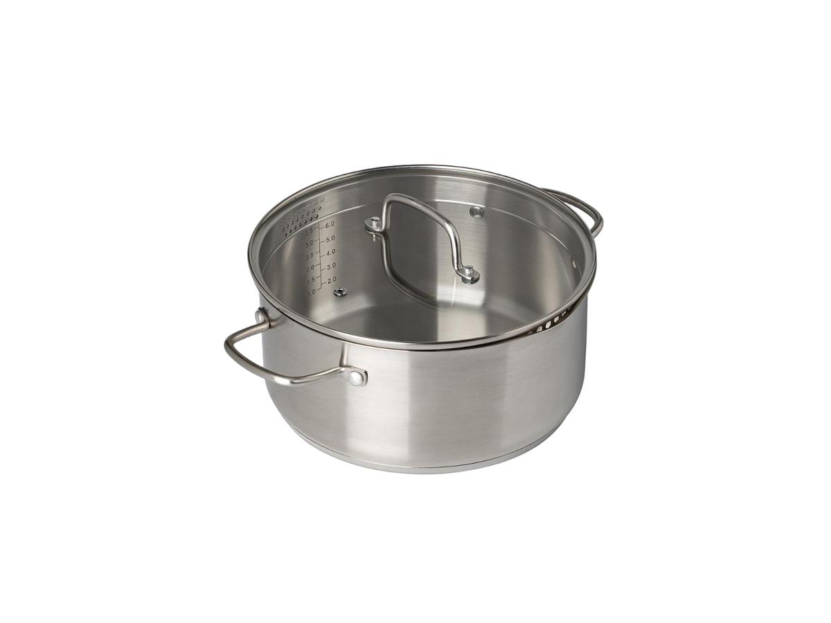 Pyrex Infinity Kookpan met Deksel - Ø 24 cm - inhoud 4 liter - Transparant