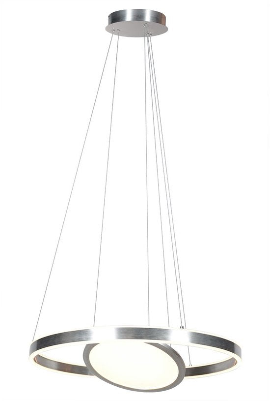 Hanglamp Ringlux 3514ST Staal 60cm Hoogteverstelbaar - Steinhauer Moderne Verlichting voor Binnen