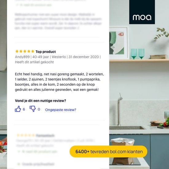 MOA Hakmolen XL - Food Chopper - 2 liter glazen kom - 4 messen - FC360