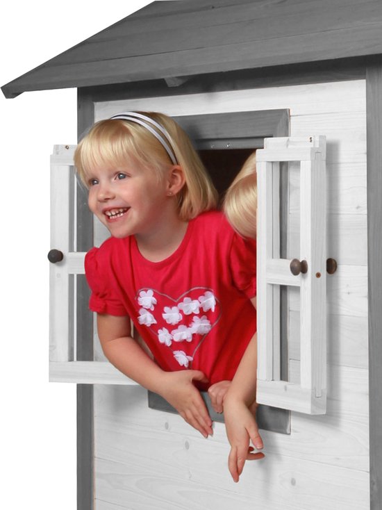 AXI Beach Lodge Speelhuis in Grijs/Wit - Speelhuisje voor de tuin / buiten - FSC hout - Tuinhuisje voor kinderen