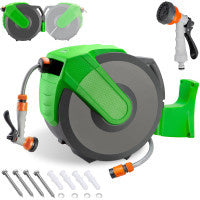 Gardebruk Slanghaspel - Automatisch Oprollen 30 m – Groen Grijs