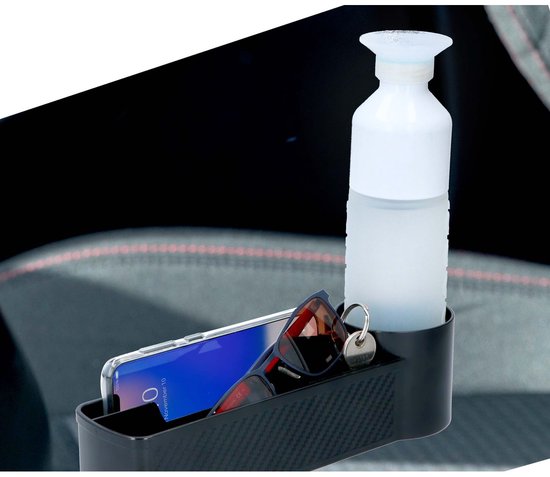 Dunlop Autostoel Organizer - met Cupholder - Antislip mat - Zwart