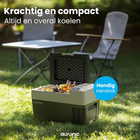 Auronic Elektrische Koelbox - Frigobox - Compressor - 12V 230 Volt - Auto - 25L - Zwart/Grijs