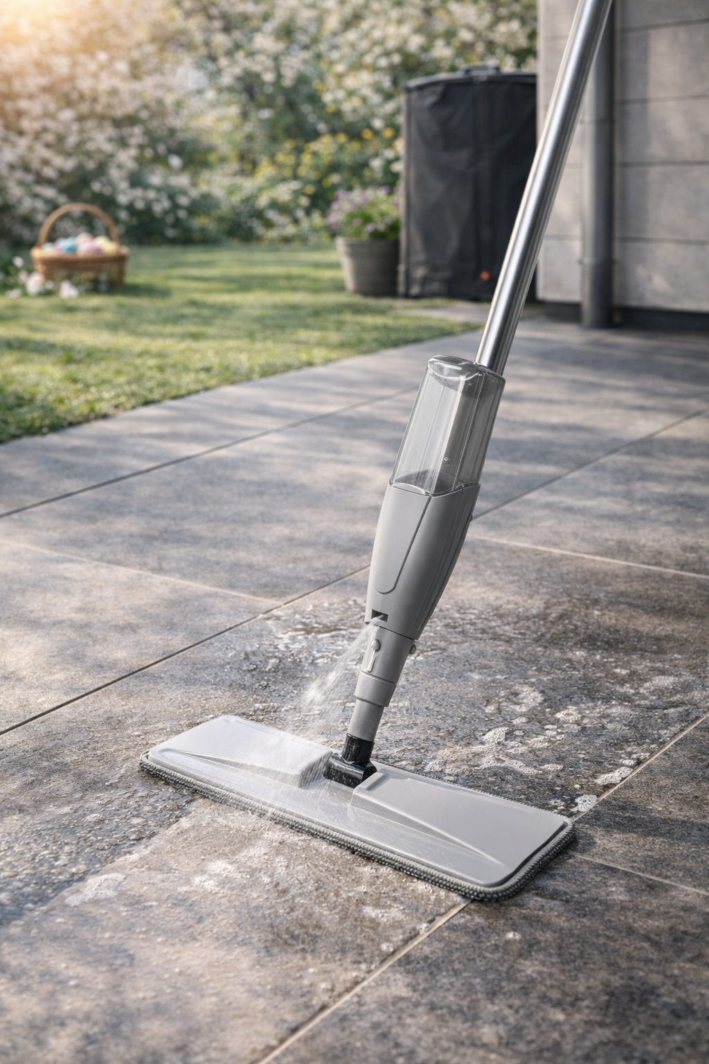 UltraClean Microfiber Vloermop met Spray - 118 cm - Grijs