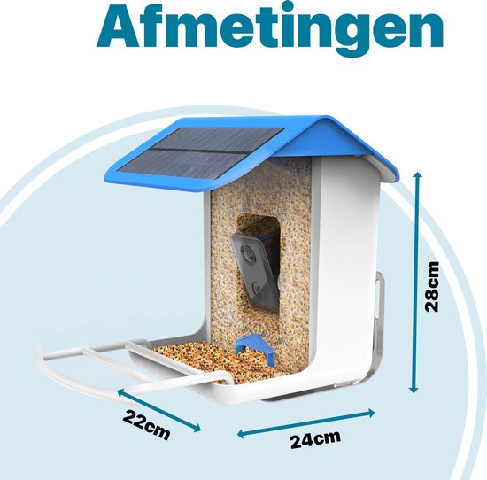 BOME - Vogelvoederhuisje - Camera en Audio - AI Vogelherkenning - Hangend