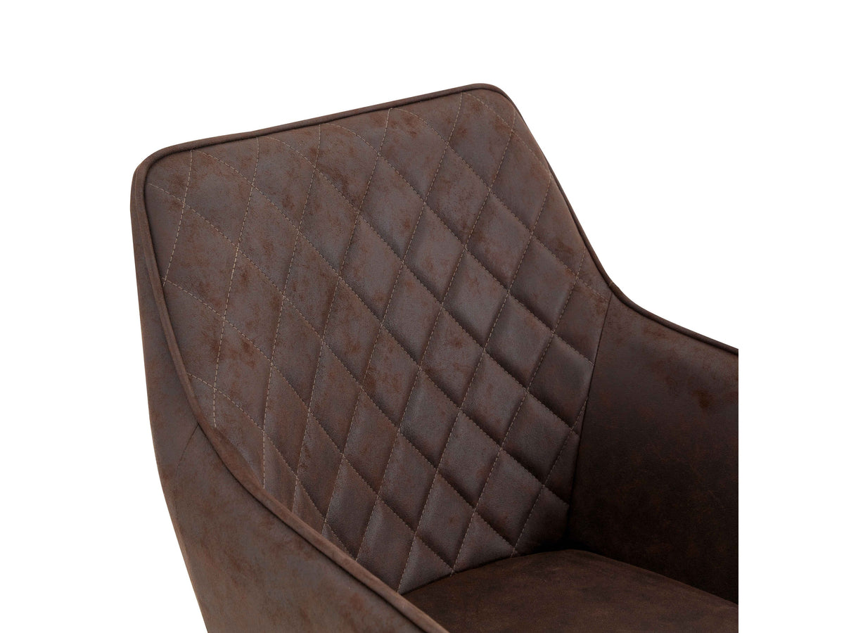 Multifurn Eetkamerstoel Elin - Set van 2 - Bruin microleder