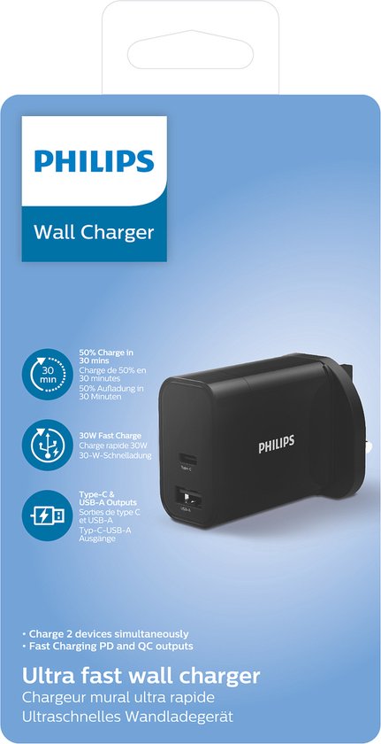 Philips DLP2621/05 oplader voor mobiele apparatuur Smartphone, Tablet Zwart AC Snel opladen Binnen