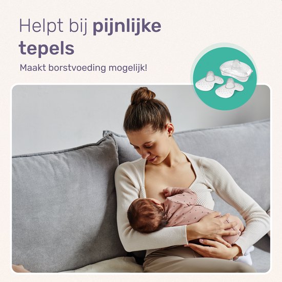 Qwali Organic Tepelhoedje voor borstvoeding - Maat S - BPA vrij - Tepel beschermer - Transparant - Incl. opbergbakje - 2 stuks
