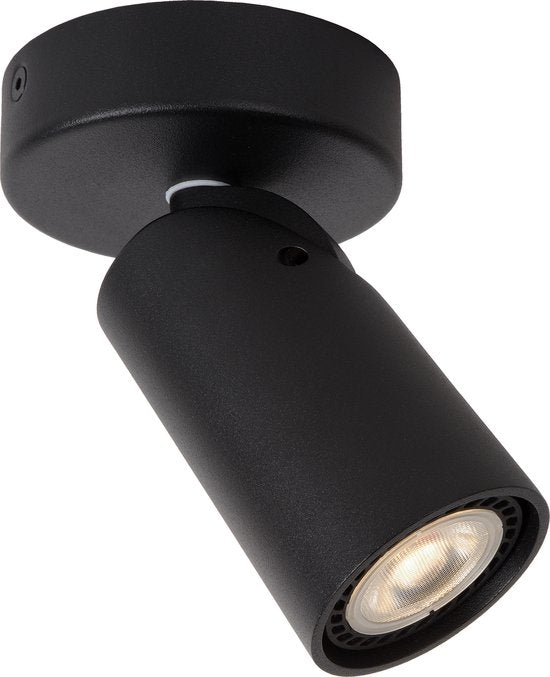 Lucide XYRUS - Plafondspot (Plafondlamp) - Ø 9 cm - LED Dim to warm - GU10 - 1x5W 2200K/3000K - Zwart