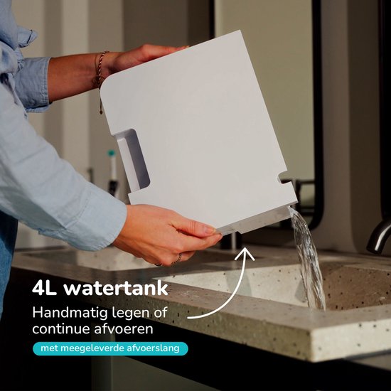 Bloomfold Luchtontvochtiger - 20L per Dag - Incl. Was-droog Functie - Geschikt voor Woonkamer, Slaapkamer, Kelder & Badkamer - Dehumidifier - Wit