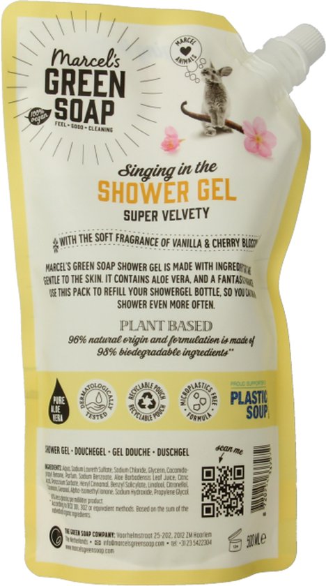 Marcel's Green Soap Shower Gel Refill - Vanille & Kersenbloesem - 500ml