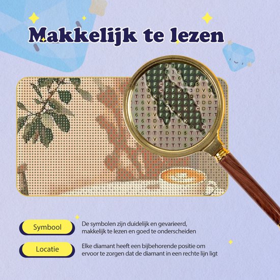 Rubye® Diamond Painting – Diamond Painting Volwassenen – Diamond Painting Kinderen – Diamond Painting Pakket Volledig – Koffie Terrasje – 30x40cm