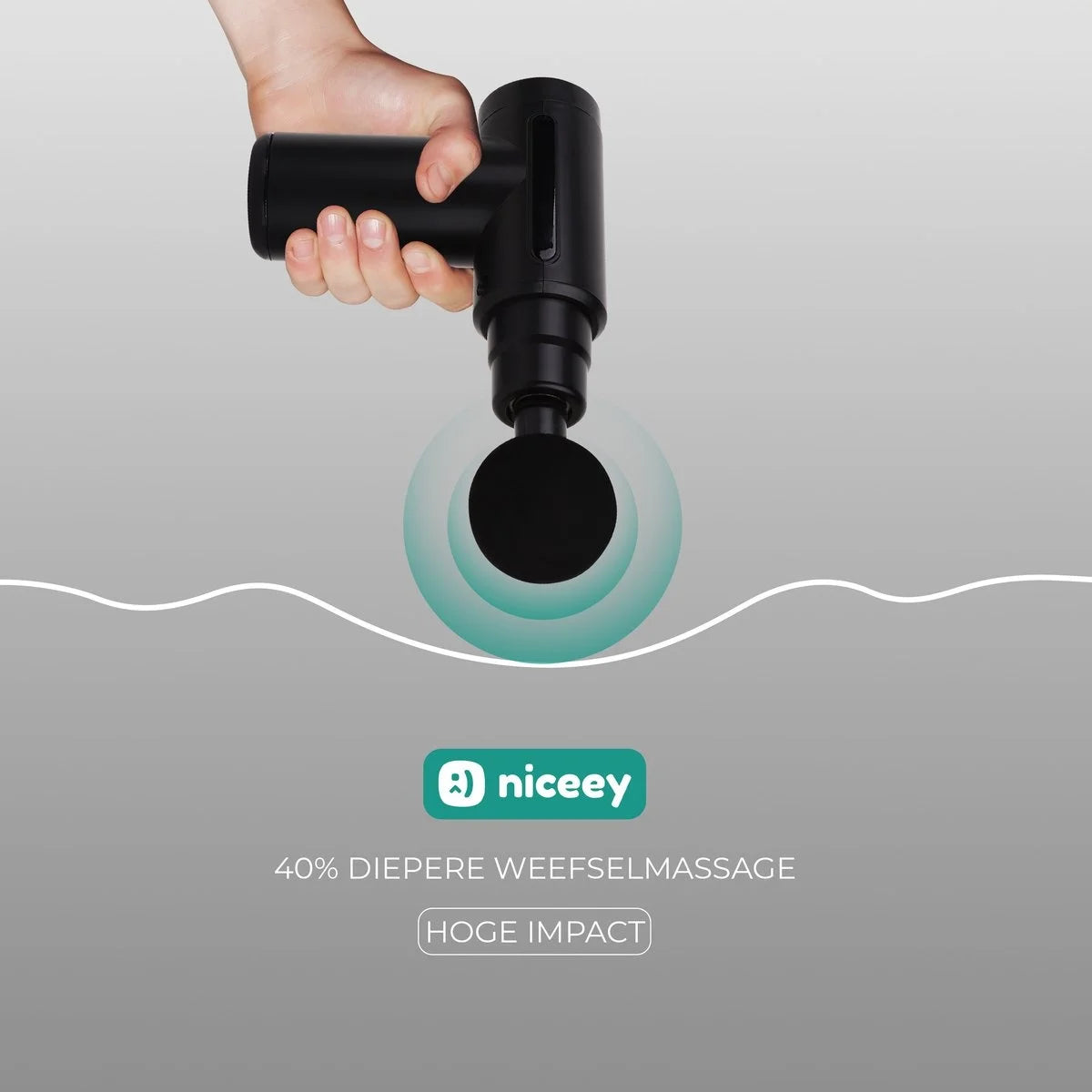Niceey Massage Gun Mini - Krachtig - Draadloos - 5 Opzetstukken - Massage Apparaat - Massage Pistool - Sport en Relax Massage apparaat - Met Koffer - Zwart