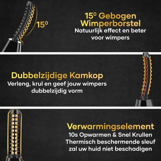MoreWomen Wimperkruller Elektrisch - Verwarmbaar - 3 Standen - 24 uur resultaat - Incl Wimperborstel