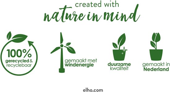 Elho Vivo Next Vierkant 40 - Plantenbak voor Binnen & Buiten - 100% Gerecycled Plastic - L 39.0 x H 37.9 cm - Wit