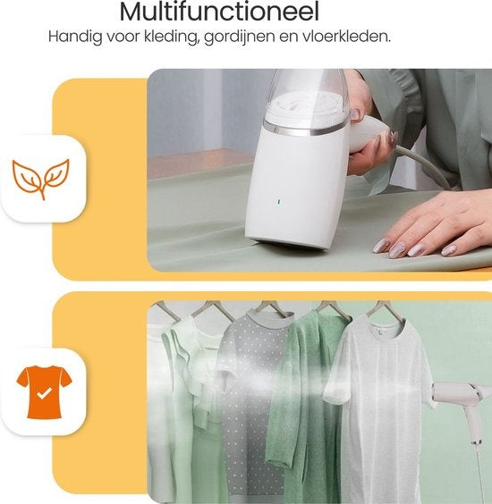 Goliving kledingstomer - Handstomer voor kleding/textiel/stof - Stoomstrijkijzer - Handstoomreiniger - Handstomer - Opvouwbaar - Incl. Reis-etui - Groen
