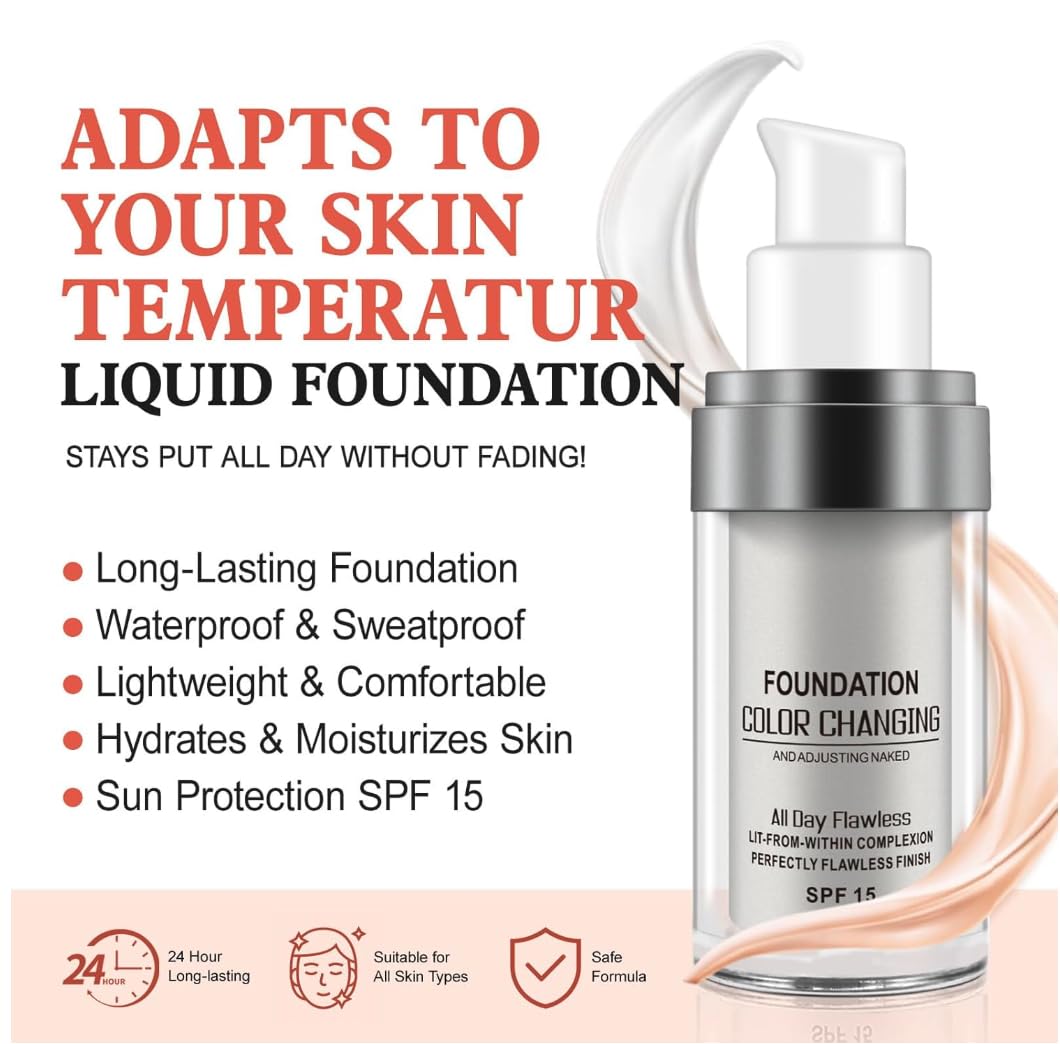 Faas TLM Foundation - Kleurveranderende Foundation - Past Zich Aan Huidtint Aan - Hydraterend & Hypoallergeen - 24 Uur Houdbaar - Waterdicht - Ultra HD Make-up - Sun Protection Factor 15
