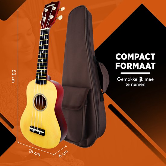 Finesse Ukelele - Starterset - 21" - Ukulele - Speelgoed Gitaar - Kind - Muziekinstrument - Houtkleurig