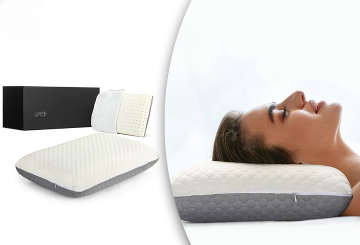 Antibacterieel Dual Memory Foam Hoofdkussen -  Polyester - 60 x 40 x 10 cm