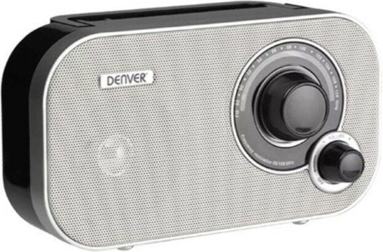Denver FM Radio Retro - Werkt op batterij of netstroom - Keukenradio - Draagbare Radio - TR51 - Wit