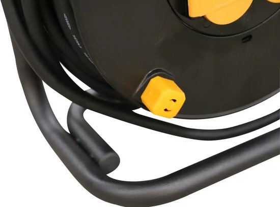 Relectric Pro Kabelhaspel – 40m – 4 stopcontacten – Met oprolknop - Randaarde - IP44 - RELEC493111