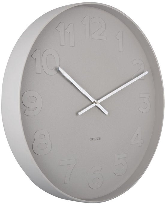 Karlsson Wandklok Mr. Grey - Grijs - Ø51cm - Wandklok