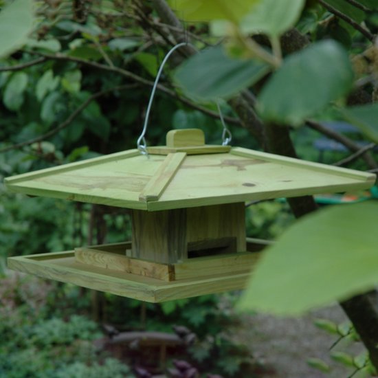 Esschert Design Vogelvoederhuisje - Groen - 21 cm x 38.5 cm x 21 cm
