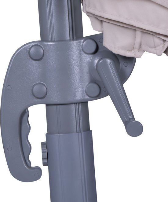 VONROC Zweefparasol – Kantelbaar & Incl. Beschermhoes – Ø300 x 245 cm – Beige
