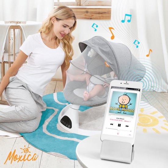 Moxica Wipstoel Elektrisch - Babyschommel - Schommelstoel - Baby Swing - Wipstoeltjes