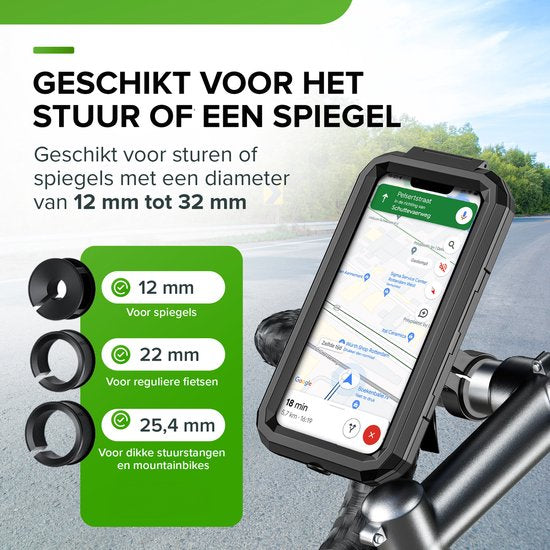 iSetchi Telefoonhouder Fiets - Waterdicht -  Anti-Schok - zwart
