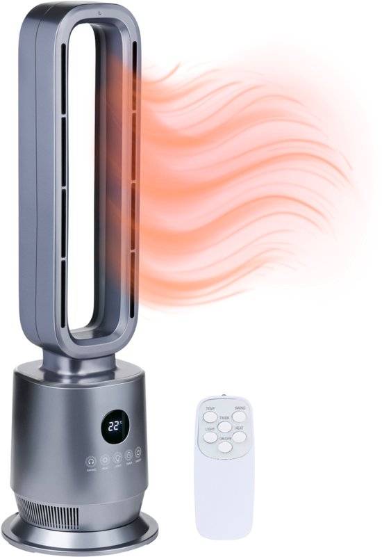 alpina 2-in-1 Ventilatorkachel 2000W - Elektrische Kachel en Ventilator met Afstandsbediening - Oscillerende Torenventilator met Timer - Heater met Verstelbare Temperatuur
