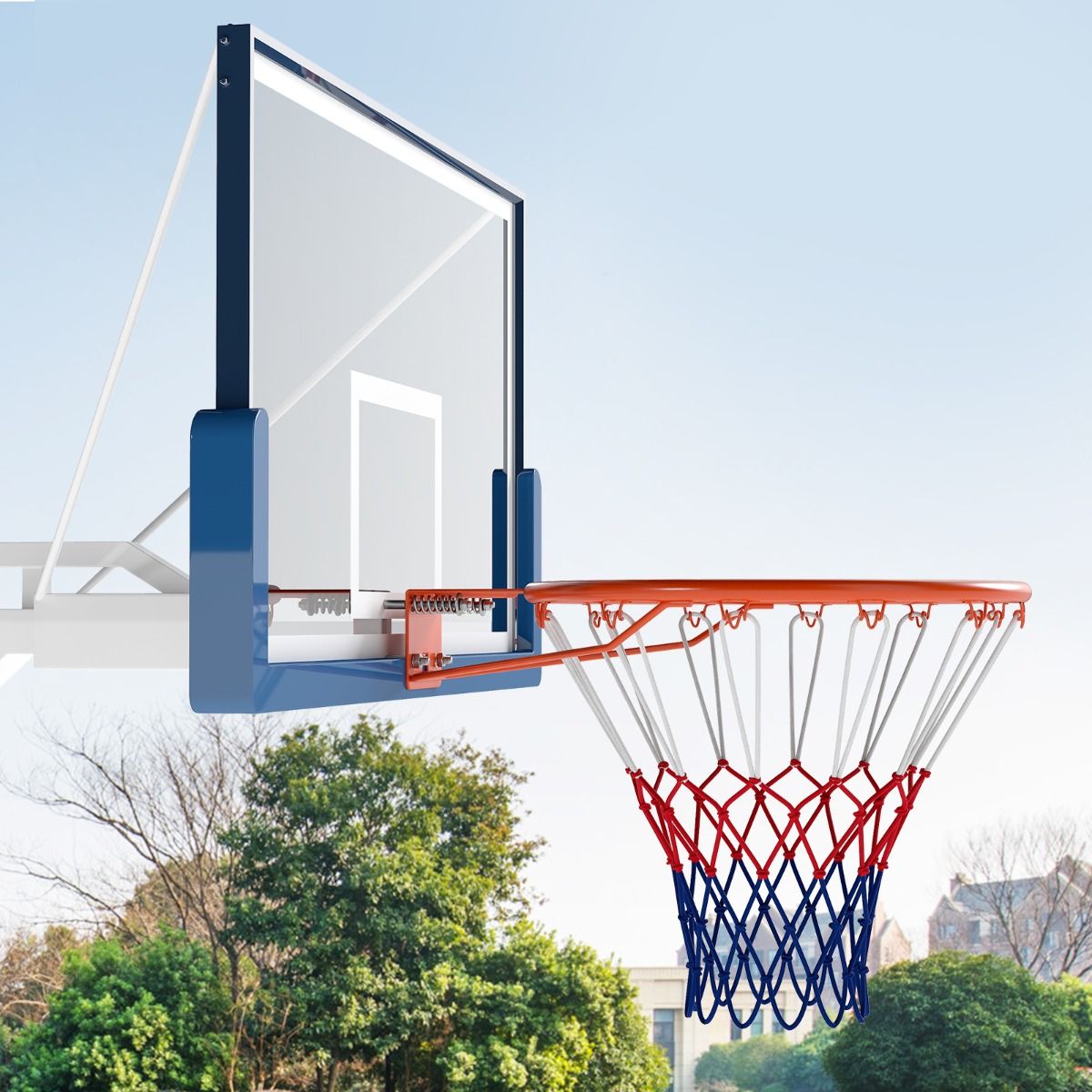 Coast Basketbalring Ø45cm Oranje - Weerbestendig Net - Voor Muur, Deur en Basketbalpaal