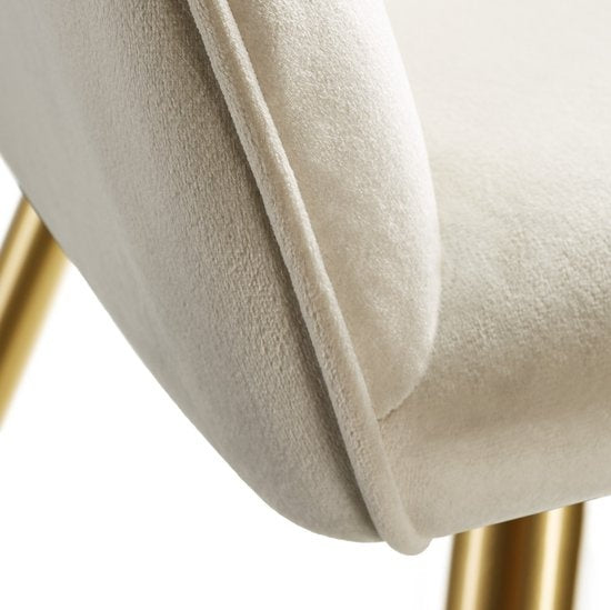 tectake® - Stoel Marilyn fluweellook - creme/goud - 404623
