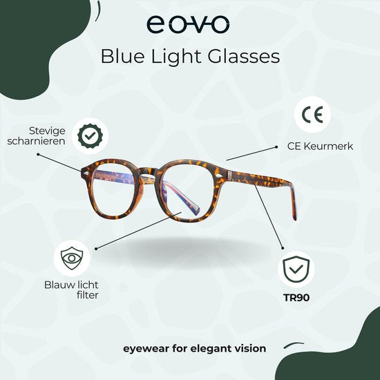 Blauw Licht Filter Bril Zonder Sterkte ORANJE BRUIN tijger frame | Dames | Blue Light Glasses | Compter Bril