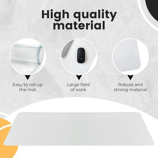 Professionele Bureau Onderlegger [120 cm x 60 cm] - Muismat XXL - Mouse Pad - Multifunctionele Grote Bureauonderlegger – Desk Mat [Transparant]
